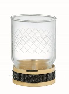 Стакан для зубных щёток Boheme Royal Cristal 10931-G-B золото/чёрный Стакан для зубных щёток Boheme Royal Cristal 10931-G-B золото/чёрный