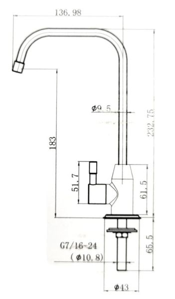 Кран для питьевой воды Paini Monoflow AF103 хром
