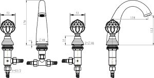Смеситель для раковины Boheme Brillante Presente хром 357