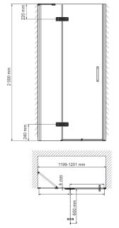 Душевая дверь Wasserkraft Aller 10H05LWHITE 120x200 левая Душевая дверь Wasserkraft Aller 10H05LWHITE 120x200 левая