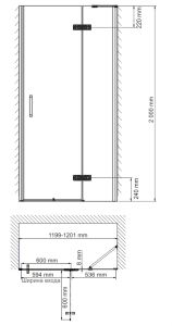 Душевая дверь Wasserkraft Aller 10H05R 120x200 правая