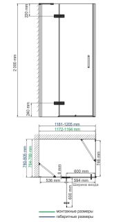 Душевой уголок Wasserkraft Aller Black 10H06LBLACK 120x80 левый Душевой уголок Wasserkraft Aller Black 10H06LBLACK 120x80 левый