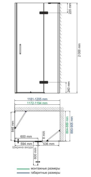 Душевой уголок Wasserkraft Aller 10H07RWHITE 120x90 правый