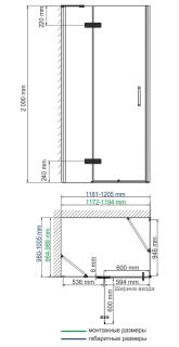 Душевой уголок Wasserkraft Aller Black 10H10LBLACK 120x100 левый Душевой уголок Wasserkraft Aller Black 10H10LBLACK 120x100 левый