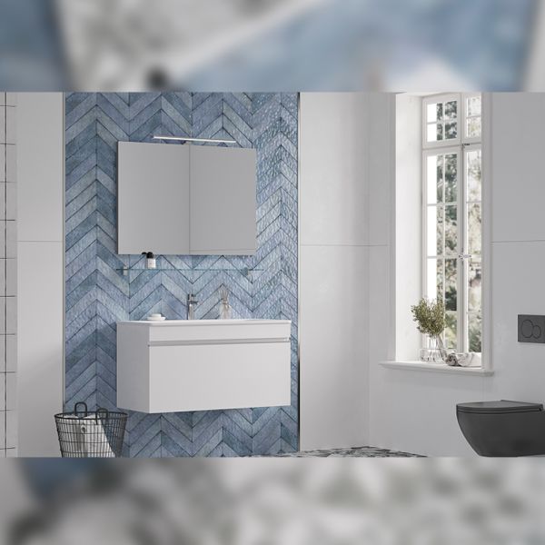 Тумба под раковину подвесная Velvex Pulsus tp.PUL.PUL.100.1Y белый глянец, 100 см