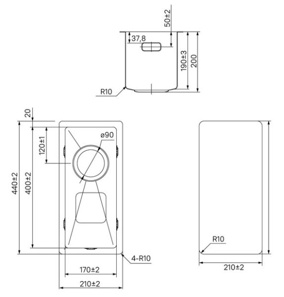 Кухонная мойка IDDIS Edifice EDI21G0i77 21см графит