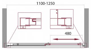 Душевая дверь, хром BelBagno UNIQUE-BF-1-110/125-C-Cr