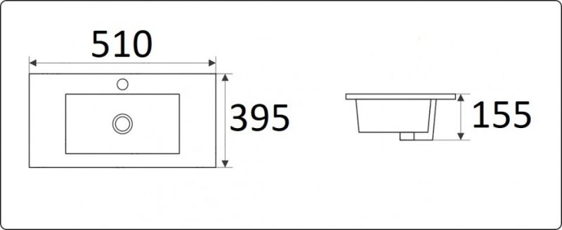 Раковина  CeramaLux 9393-50 белая 51 см