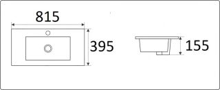 Раковина  CeramaLux 9393-80 белая 81.5 см
