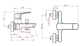 Смеситель для ванны Paini Viva Style P4CR111 хром