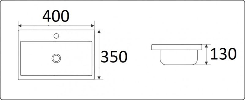 Раковина  CeramaLux 9595-40 белая 40 см