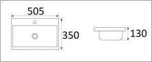 Раковина  CeramaLux 9595-50 белая 50.5 см
