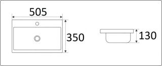Раковина  CeramaLux 9595-50 белая 50.5 см