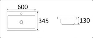 Раковина  CeramaLux 9595-50 белая 60 см