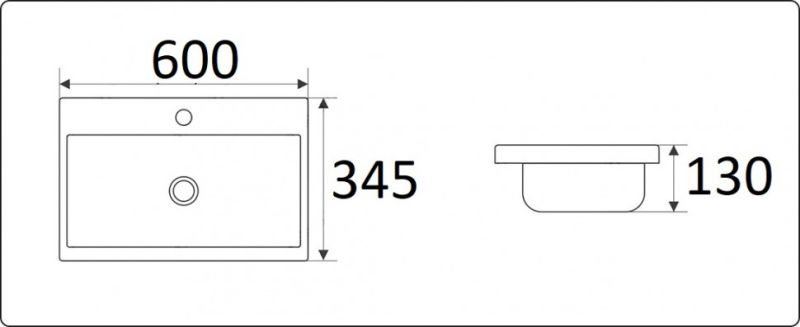 Раковина  CeramaLux 9595-50 белая 60 см