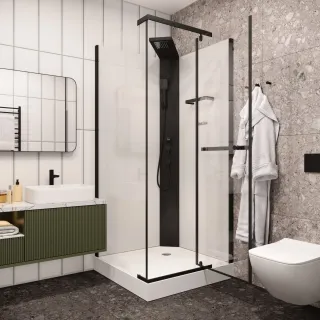 Душевая кабина Ceruttispa Mimi MiMi90B 90x90 см чёрный