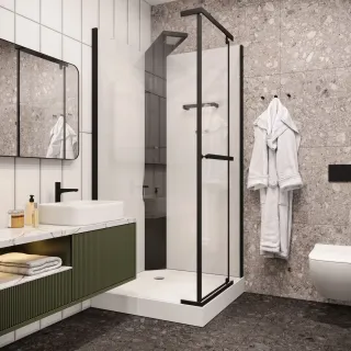 Душевая кабина Ceruttispa Mimi MiMi90B 90x90 см чёрный