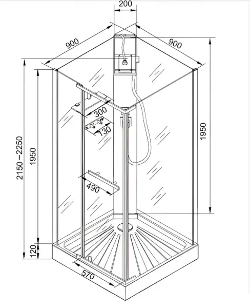 Душевая кабина Ceruttispa MiMi90B 90x90 см черный