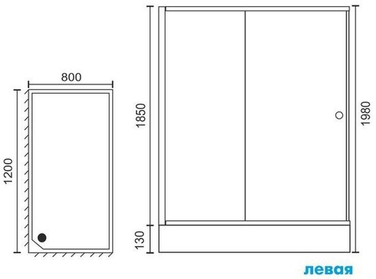 Душевой уголок Royal Bath HP 120x80см левый хром RB8120HP-C-CH-L
