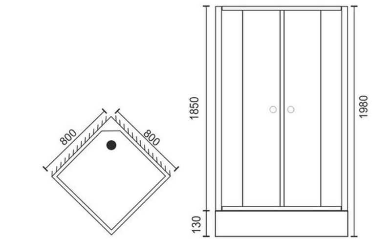 Душевой уголок Royal Bath HP 80x80см хром RB80HP-T-CH