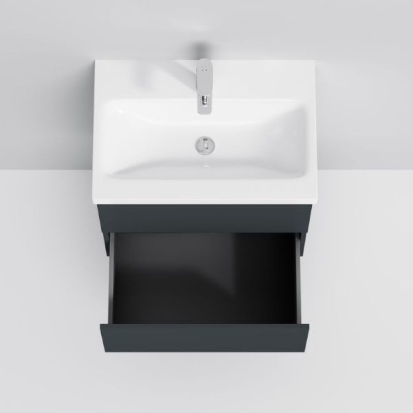 Am.pm Gem M90FHX06022GM  тумба под раковину 60 см графит матовый