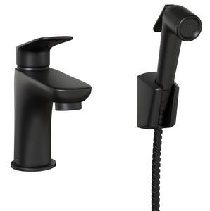 Смеситель для раковины Paini Laguna LAYO205/574 с гигиеническим душем чёрный