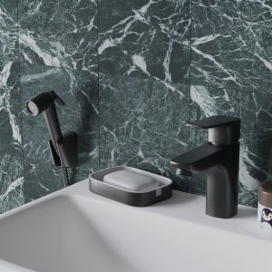 Смеситель для раковины Paini Viva Style P4YO205/574 с гигиеническим душем чёрный