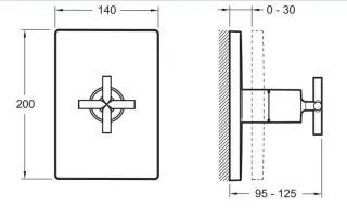Переключатель потоков Jacob Delafon Modulo E98736-CP на три потребителя хром