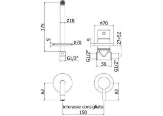 Смеситель для раковины встраиваемый Paffoni Light LIG006BO70 с внутренней частью белый Смеситель для раковины встраиваемый Paffoni Light LIG006BO70 с внутренней частью белый