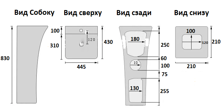 Раковина  CeramaLux G-315 белая 44.5 см
