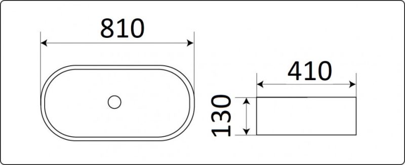 Раковина-чаша CeramaLux 78327MB черная 81 см