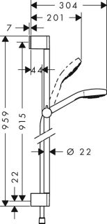 Душевой гарнитур Hansgrohe Croma Select E 1jet  26594400 Душевой гарнитур Hansgrohe Croma Select E 1jet  26594400