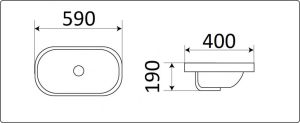 Раковина  CeramaLux 5006B белая 59 см