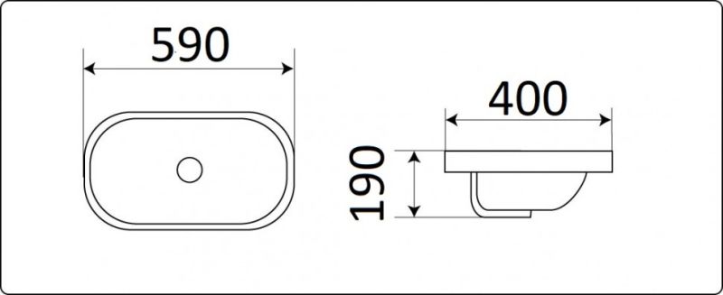 Раковина  CeramaLux 5006B белая 59 см