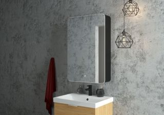 Зеркало-шкаф с подсветкой Art&Max Lecce левый 56см чёрный матовый AM-Lec-560-850-1D-L-DS-F-Nero Зеркало-шкаф с подсветкой Art&Max Lecce левый 56см чёрный матовый AM-Lec-560-850-1D-L-DS-F-Nero