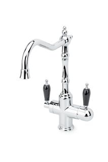 Смеситель для раковины Boheme с краном TRADIZIONALE CHROMO с ручкой черная керамика хром