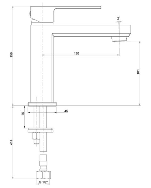 Смеситель для раковины Paini Grazia 21PZ205S чёрный матовый