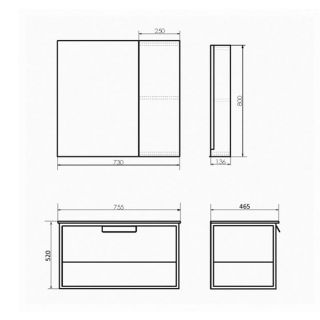 Comforty Зеркало шкаф Бонн 75 00-00008473 Comforty Зеркало шкаф Бонн 75 00-00008473