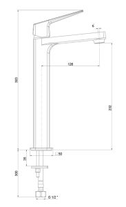 Смеситель для раковины Paini Bari RTYO205LL чёрный