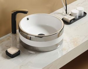 Раковина CeramaLux C1056 бело-серая 42 см