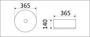 Раковина CeramaLux C1055 бело-золотая 36.5 см