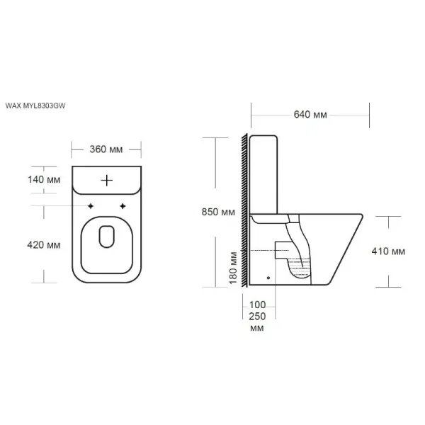 Унитаз напольный Milleau WAX 8303 белый