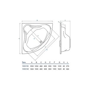 Акриловая ванна Koller Pool Tera TERA150х150 150х150