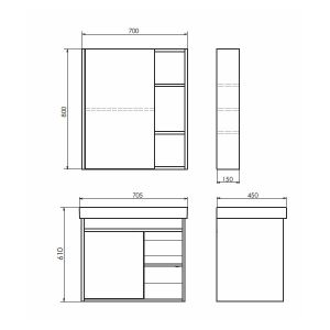 Comforty Зеркало шкаф Вена 70 00-00009272