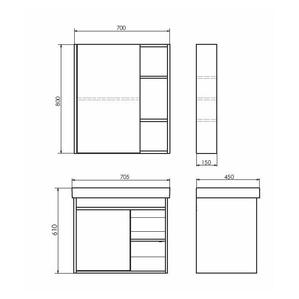 Comforty Зеркало шкаф Вена 70 00-00009272