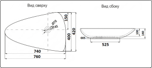 Раковина-чаша CeramaLux 7862 белая 76 см