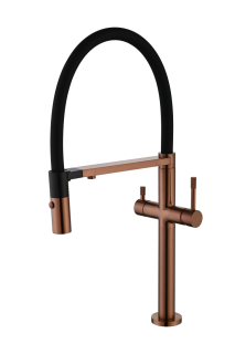 Смеситель для кухни Boheme UNO BRUSHED BRONZE c краном для питьевой воды брашированная бронза