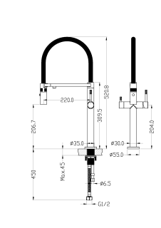 Смеситель для кухни Boheme UNO COPPER BRUSHED c краном для питьевой воды брашированная медь