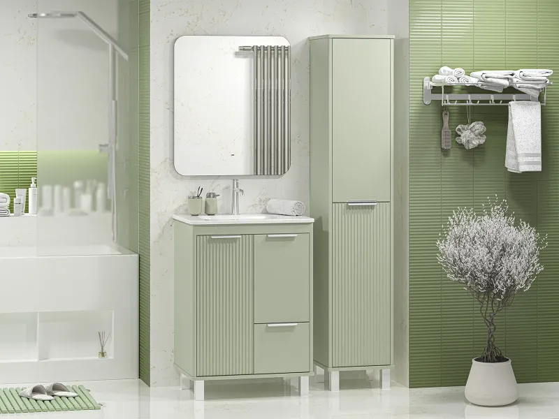 Напольная тумба под раковину Brevita Risacca Pistachio 60 УТ000026418 фисташковый