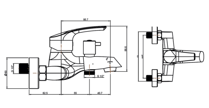 Смеситель для ванны Paini Atomix D1CR111ZKM хром